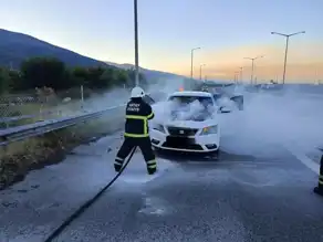Otoyolda Araçta Yangın!