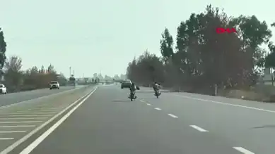 Kırıkhan'da Tehlikeli Motosiklet Yolculuğu
